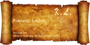 Kapusy Lajos névjegykártya